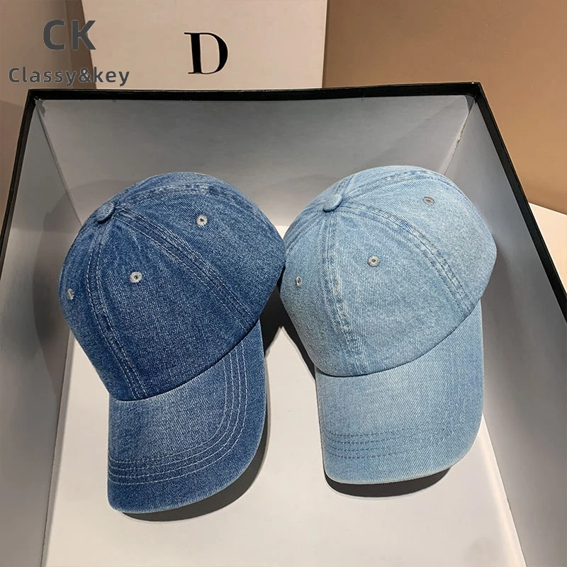 Classy key新加坡设计师联名款复古纯色牛仔棒球帽男女街头遮阳帽