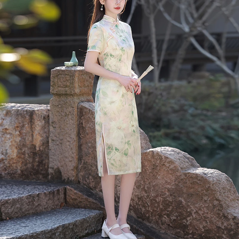 新中式绝美旗袍民国夏季2025新款高端老上海气质优雅裙子日常可穿