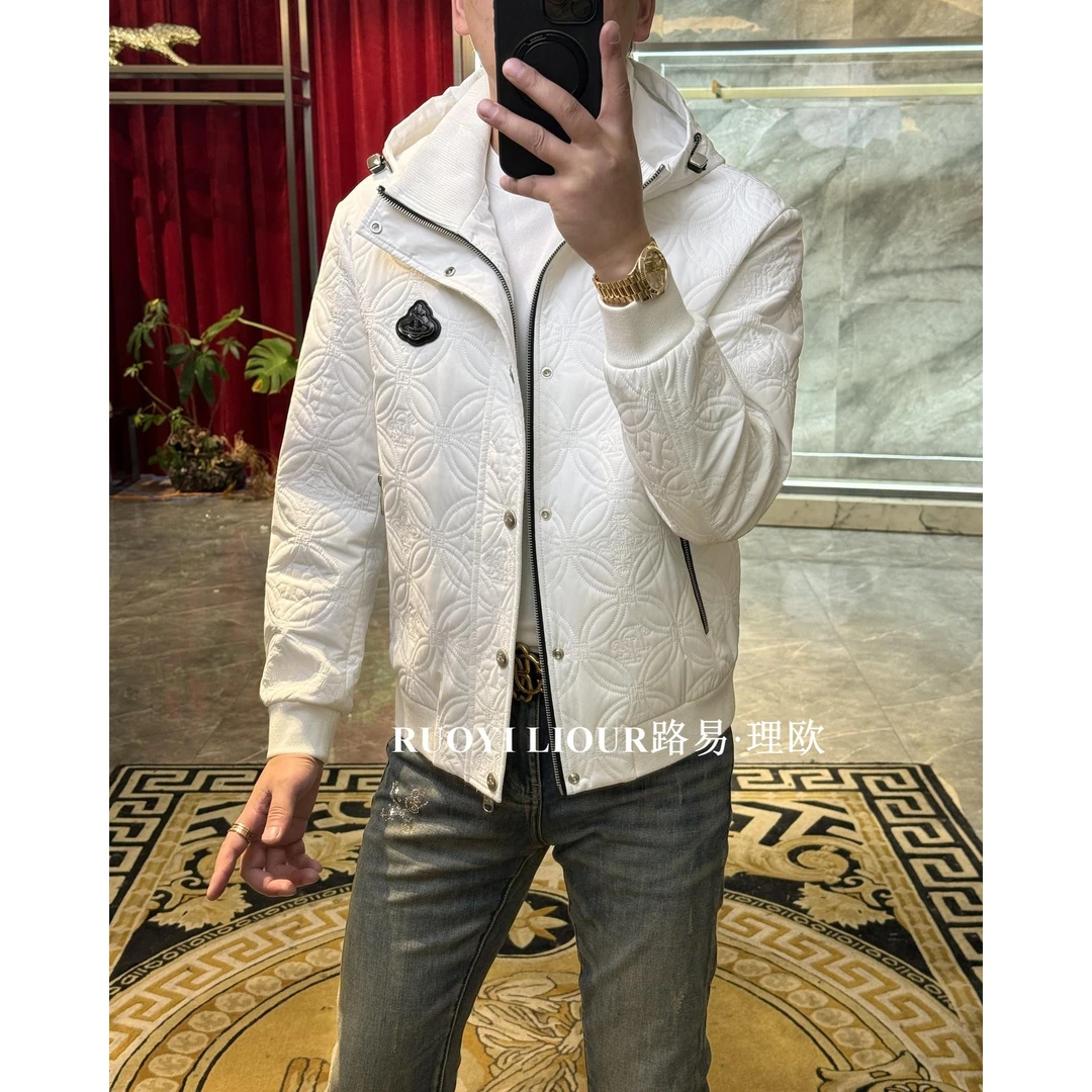 【路易理欧】2025时尚春季休闲胸标连帽百搭潮流夹克089