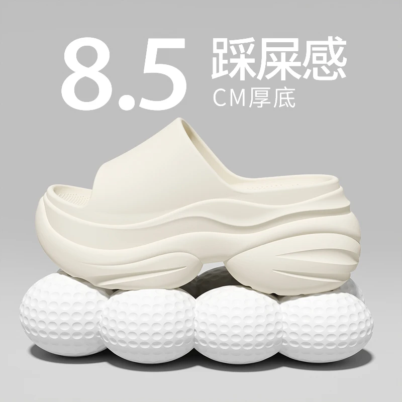 厚底拖鞋女海边沙滩2025新款外穿夏潮流楼梯超火绝美增高跟凉拖鞋