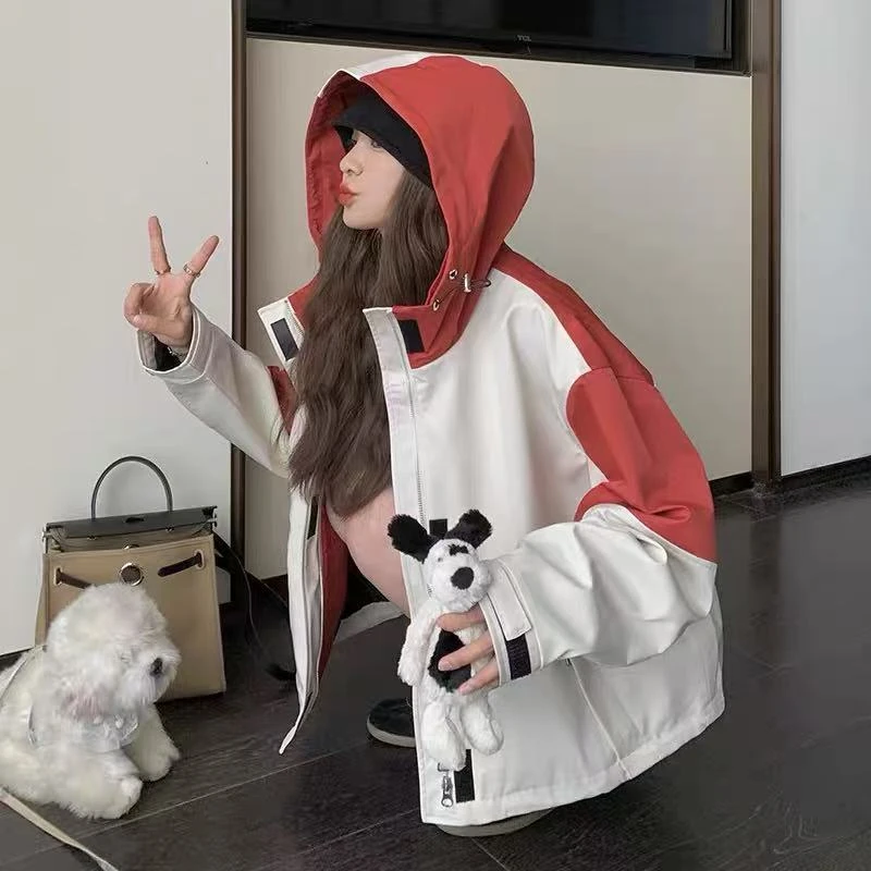 潮流港风拉链宽松秋季女外套