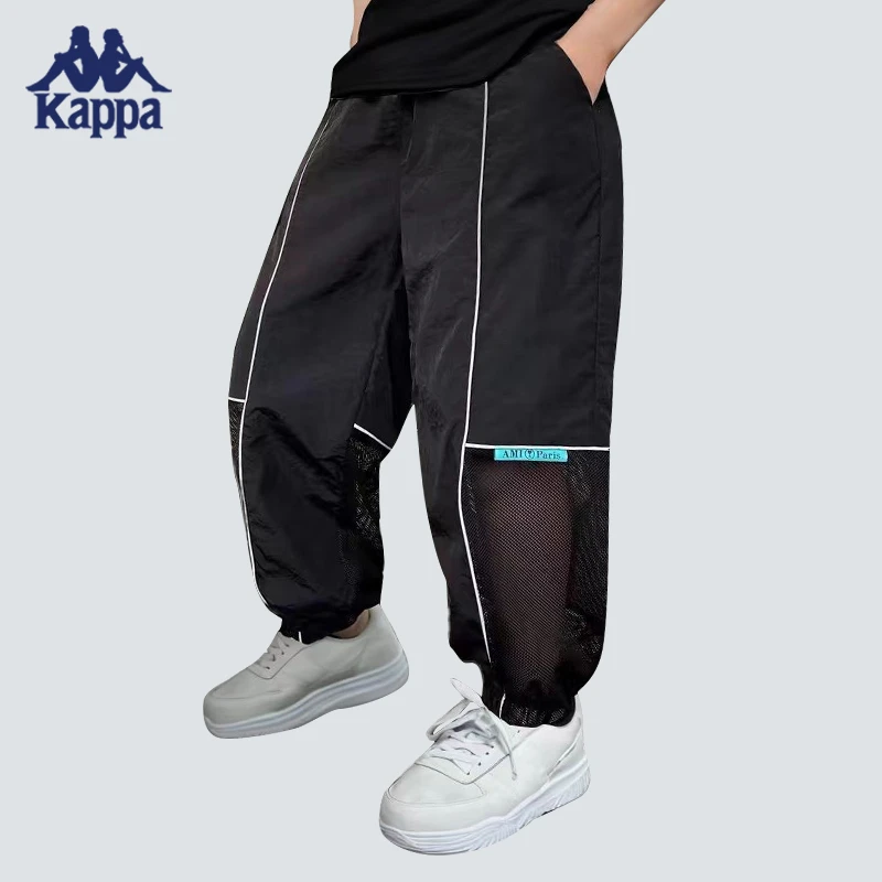 Kappa Kids卡帕夏季中大童休闲防蚊薄款运动长裤裤子-KP24173