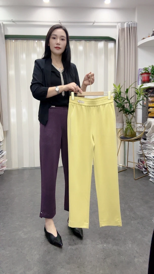 高腰显瘦烟管直筒裤宽松舒适百搭休闲裤九分裤春夏薄款2518