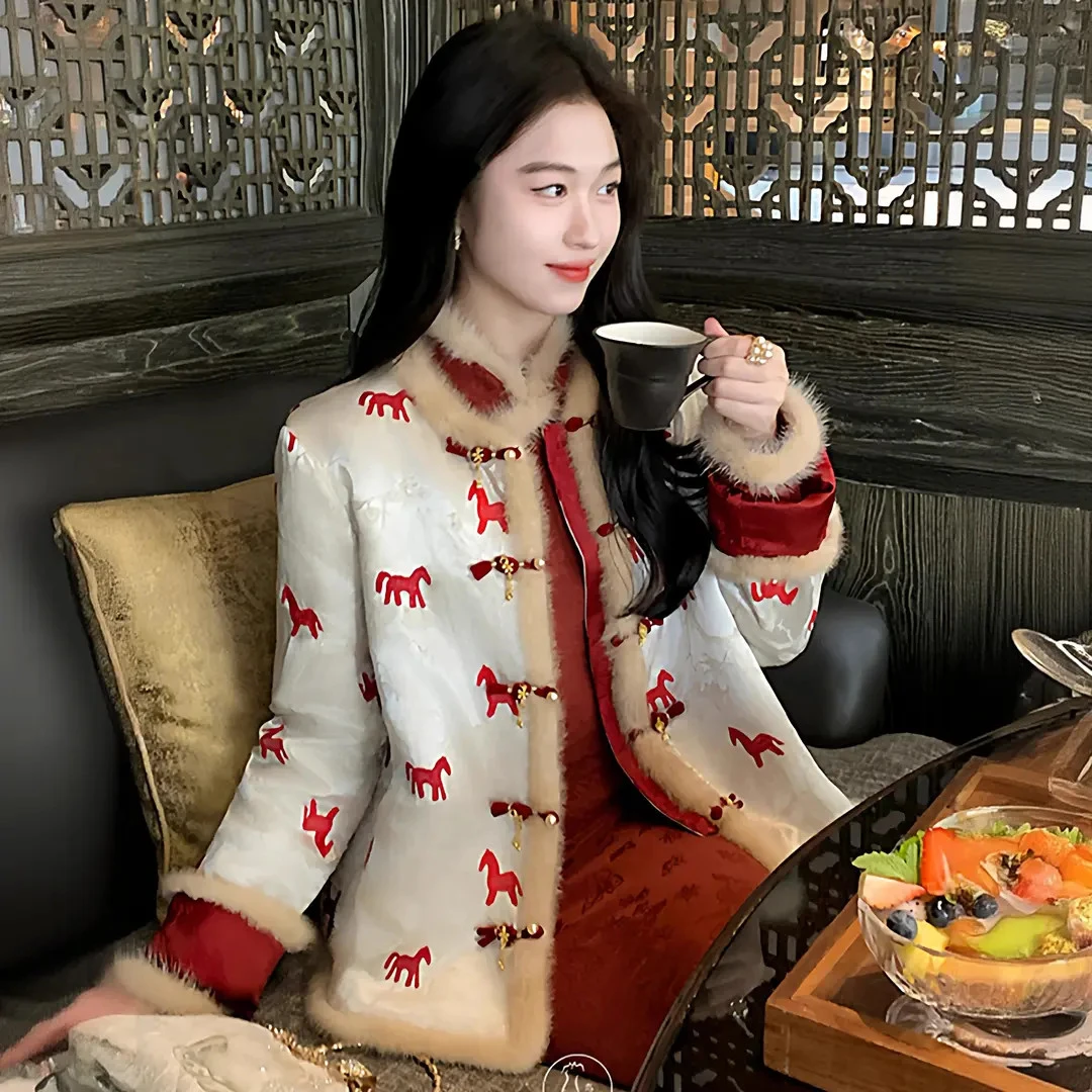 高级感圣诞红羽绒服女冬季新款女神范时髦双面穿百搭气质保暖外套