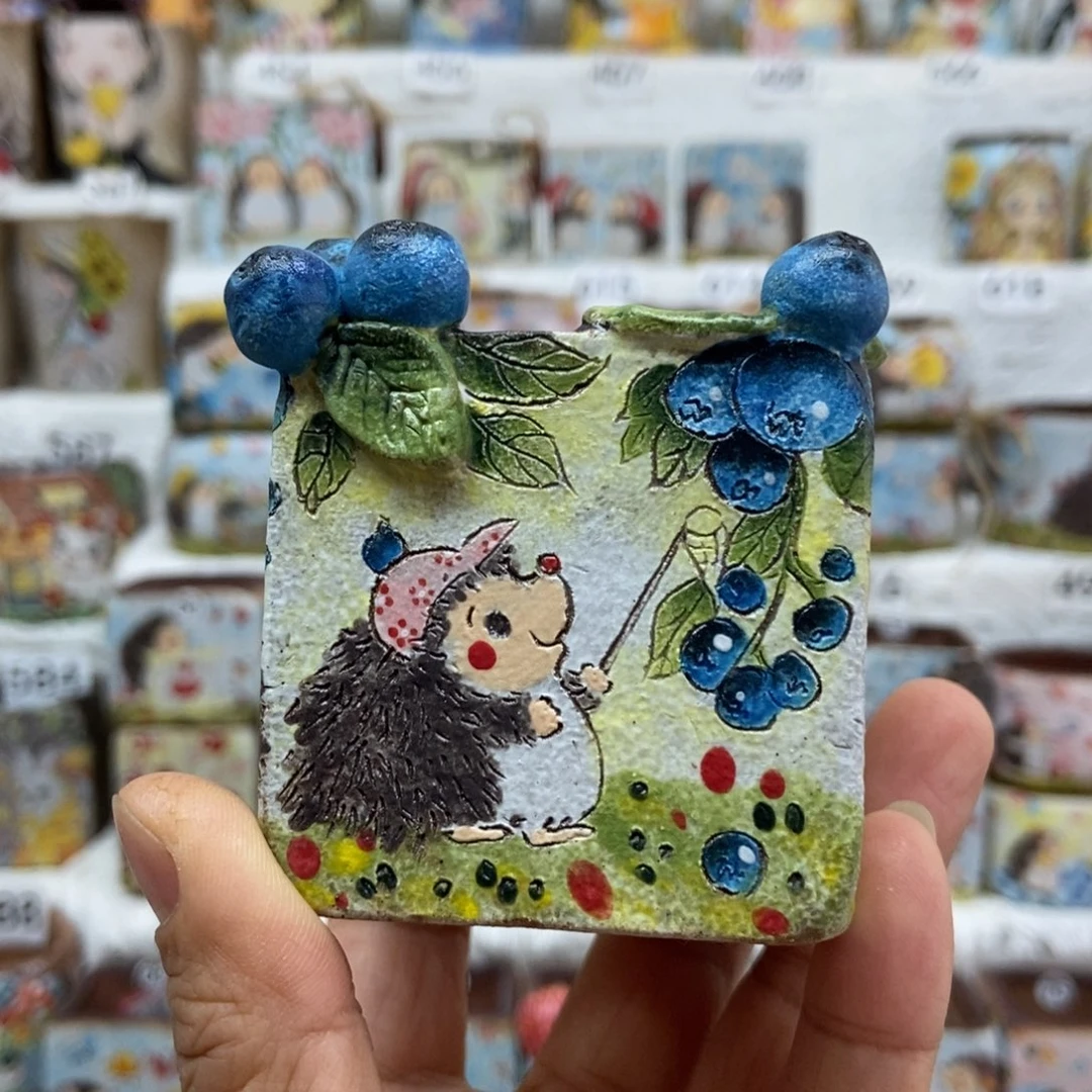 奶***张蓝莓刺猬方盆111111