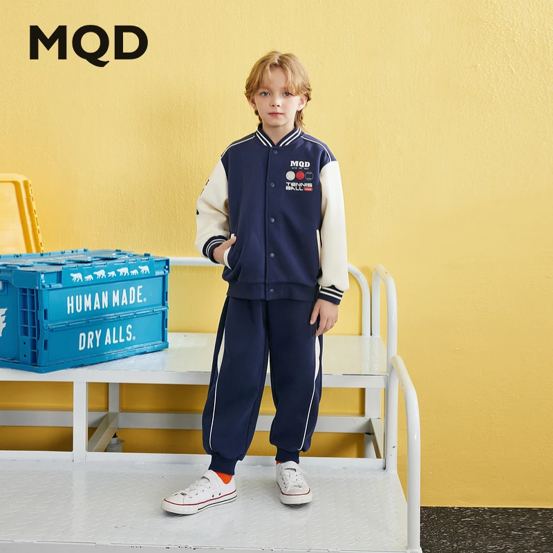 MQD童装25春新品运动学院风百搭休闲跑步中大童套装9651W2203