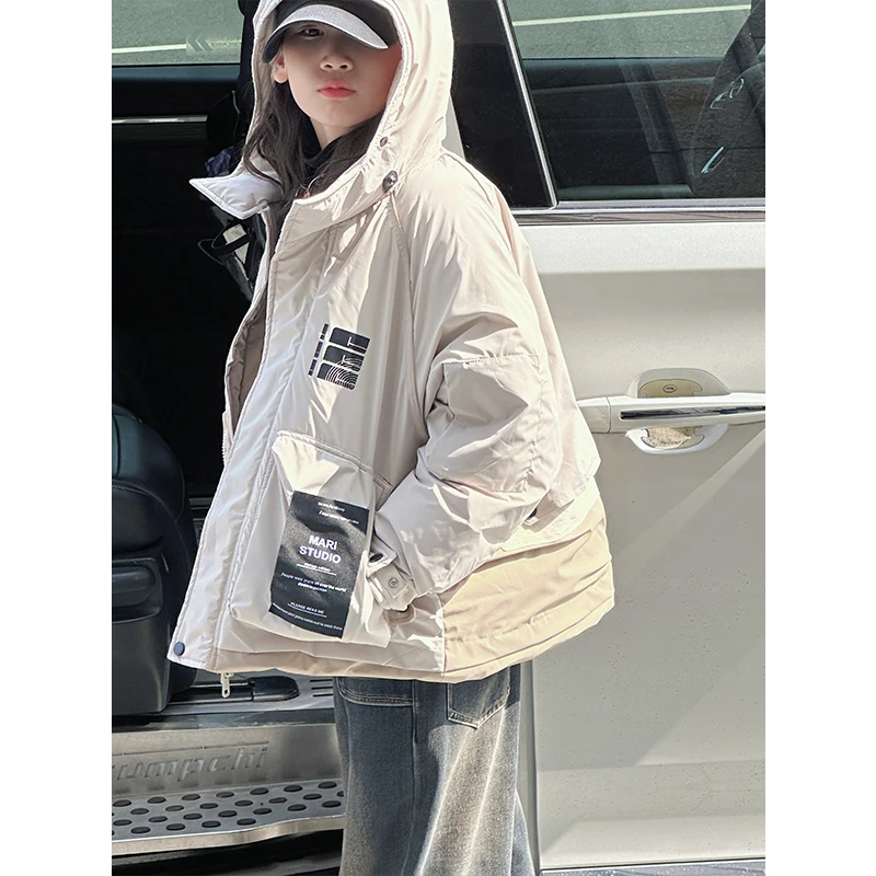 K27631孙小美女童工装羽绒服冬装大童加厚外套防寒