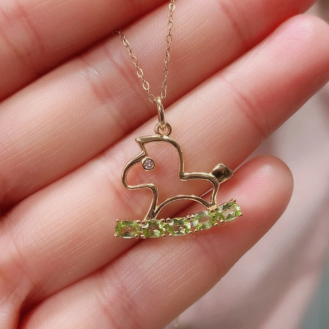 颈饰银S925镶嵌橄榄石