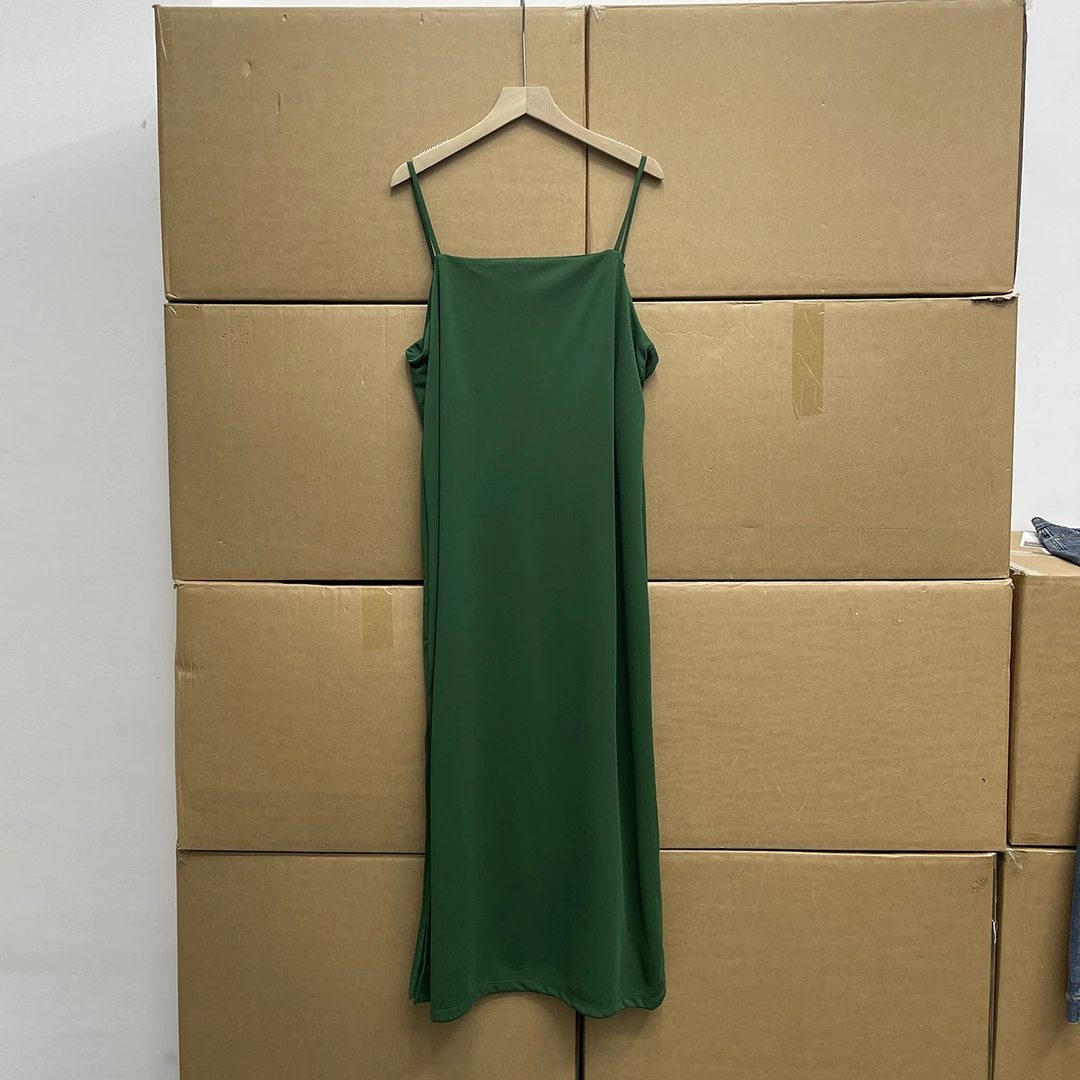 瑞典单！！H*M 简小性感平口吊带裙中长款侧开叉连衣裙打底裙