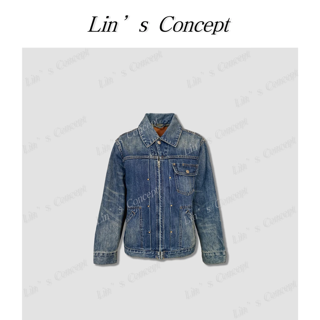 【Lin's concept】轻奢极简风气质款百搭牛仔外套DL2404576