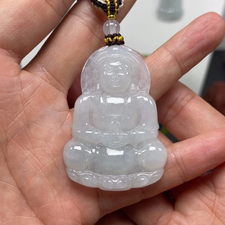翡翠未镶嵌颈饰天然缅甸翡翠A货观音19号