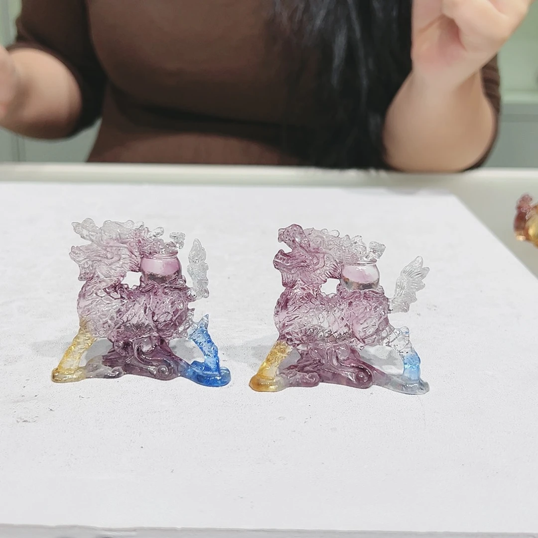 【闪购商品】手工艺品琉璃麒麟纳福