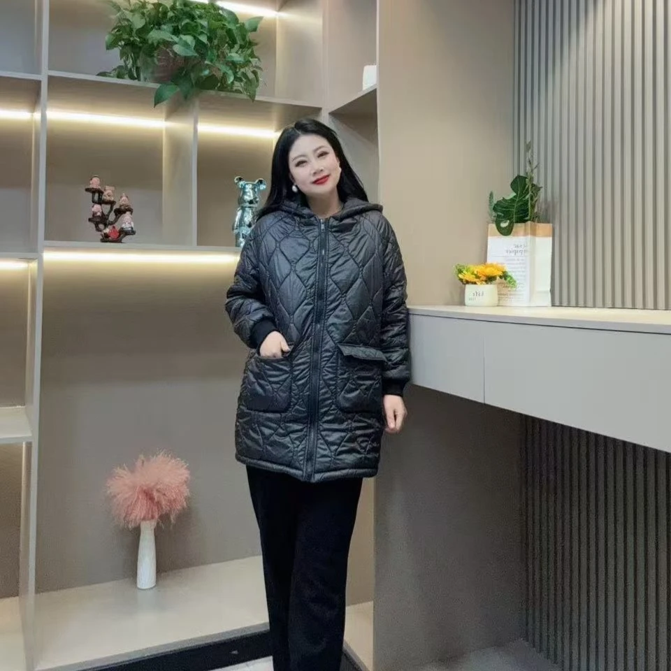 冬季棉服-品 6009时尚潮流中长款设计保暖显瘦款胖MM大码女装新款