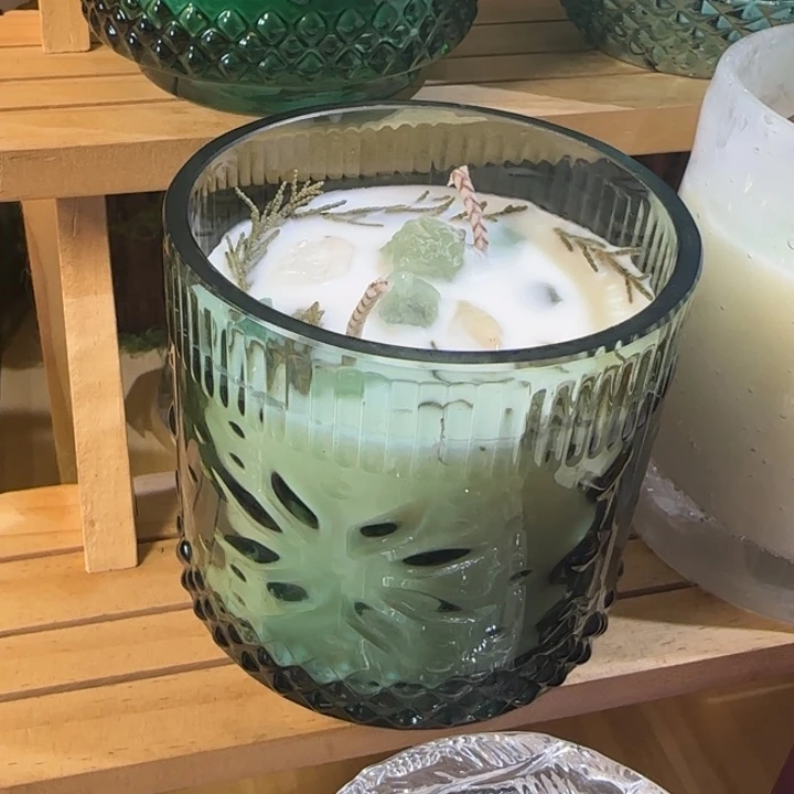 玻璃新丝柏香薰蜡烛专拍