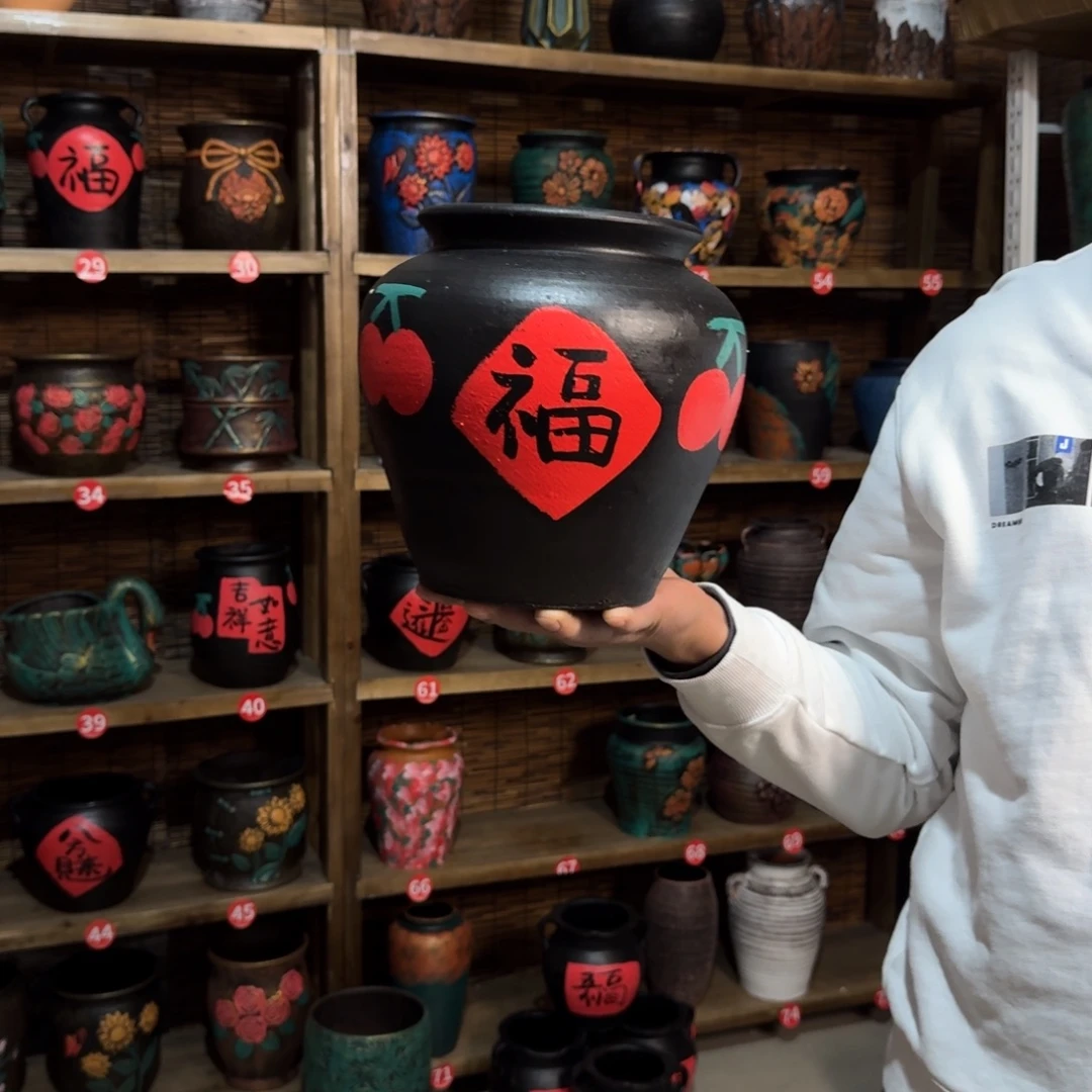 带孔高端浮雕花盆高度口径20*15