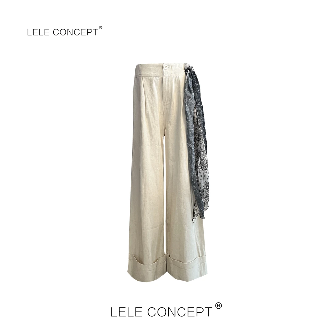LELE CONCEPT丨「丽」舒适百搭压皱阔腿裤K0460