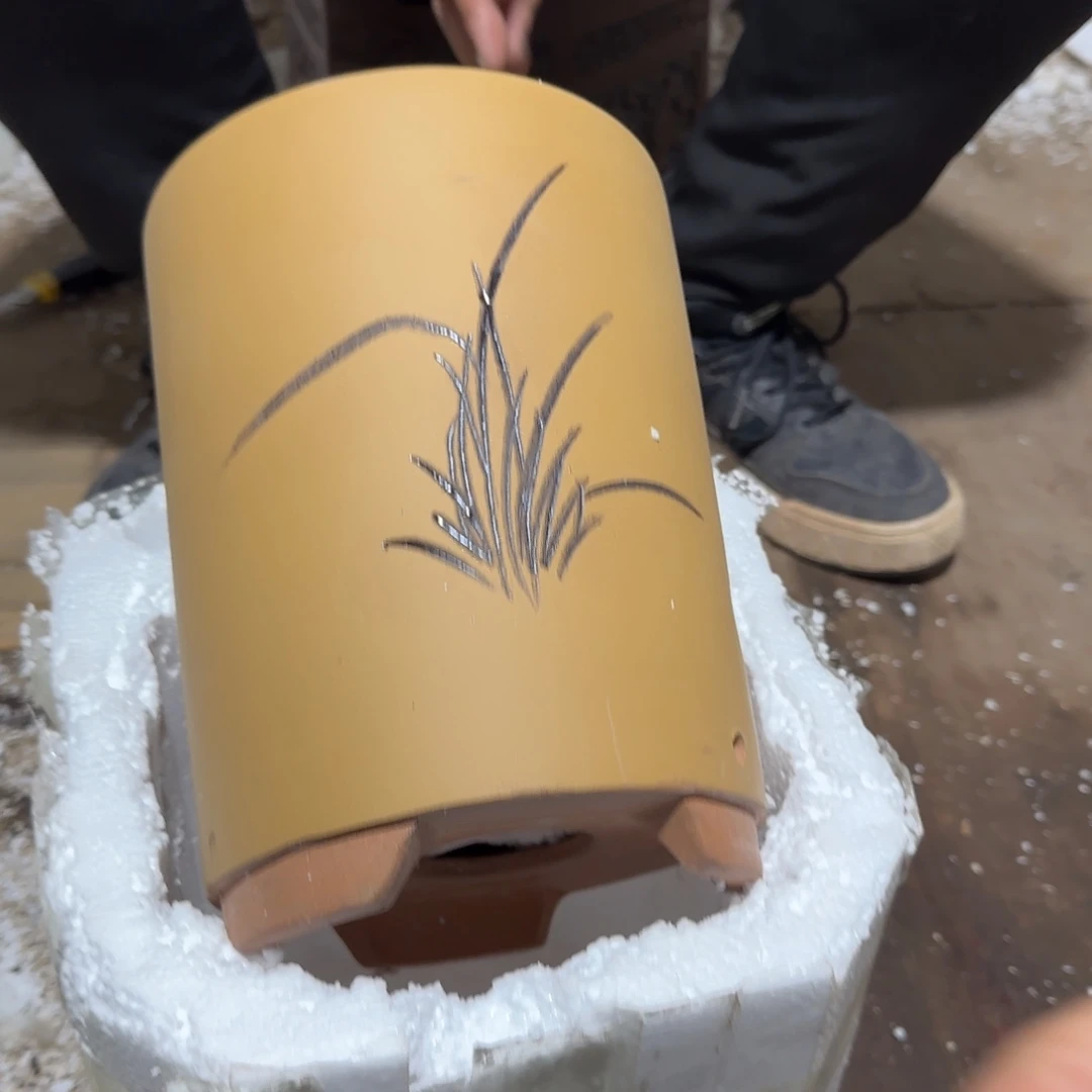 紫砂花盆口径13厘米