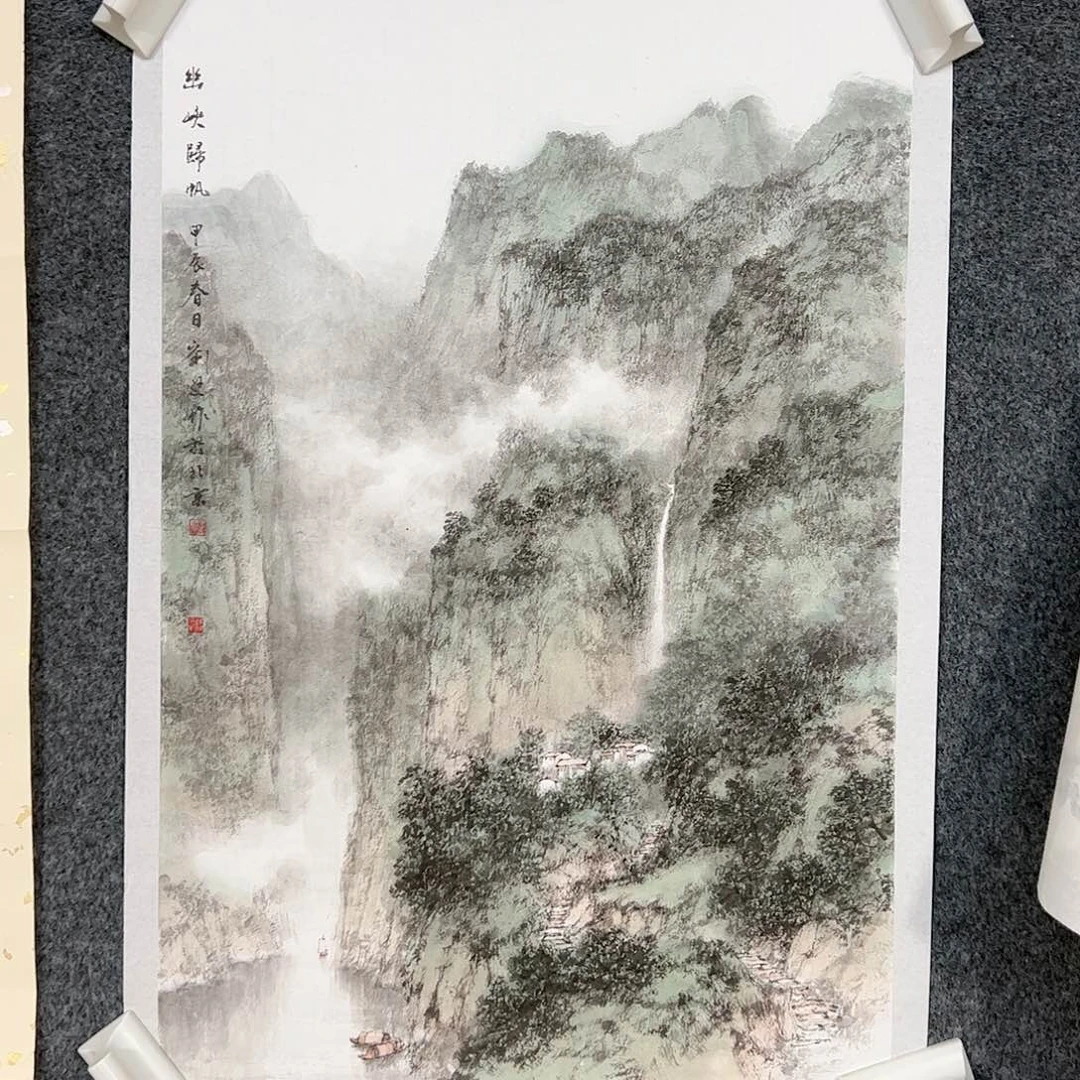 国画（g93584）幽峡归帆 书画