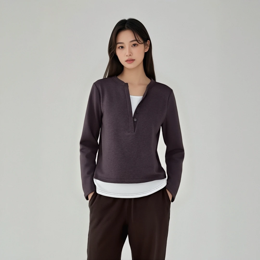 【櫟丝御锦·舒适】柞蚕丝女士秋冬真丝显瘦卫衣长袖休闲卫衣 50504