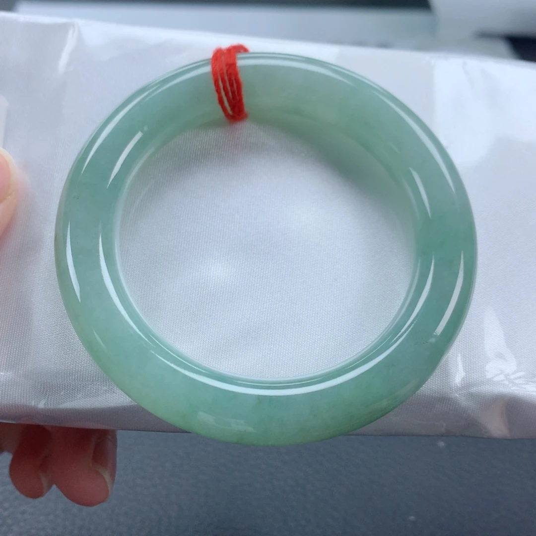 翡翠手镯未镶嵌缅甸天然翡翠手镯54.6