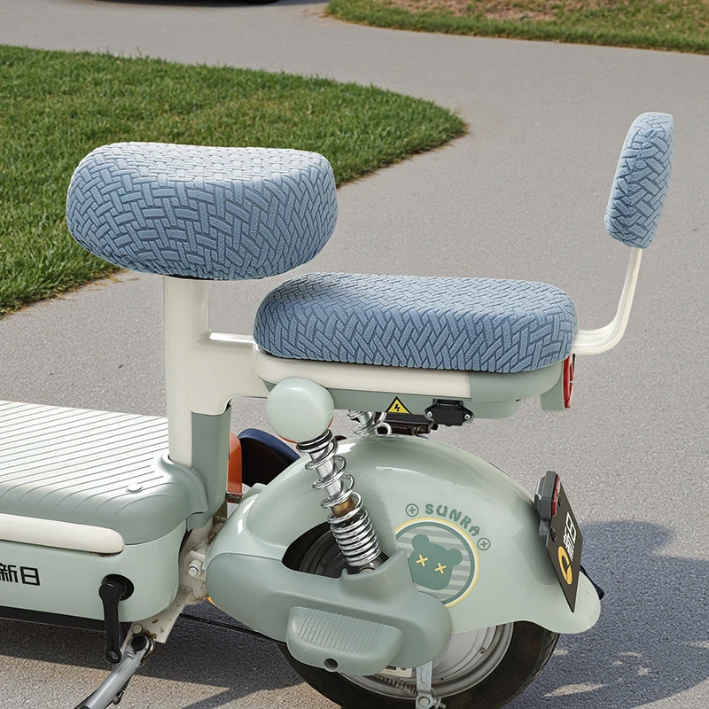 电动自行车座套提花绒高弹透气防晒防磨电瓶车座椅头枕汽车专用