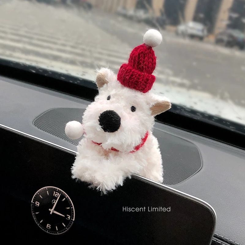 西高地汽车屏幕摆件潦草小狗车载怀挡中控屏装饰车内饰品