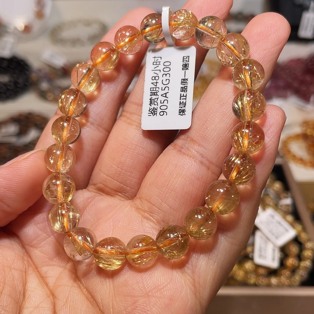 未镶嵌发晶手串烟花金发8.6m