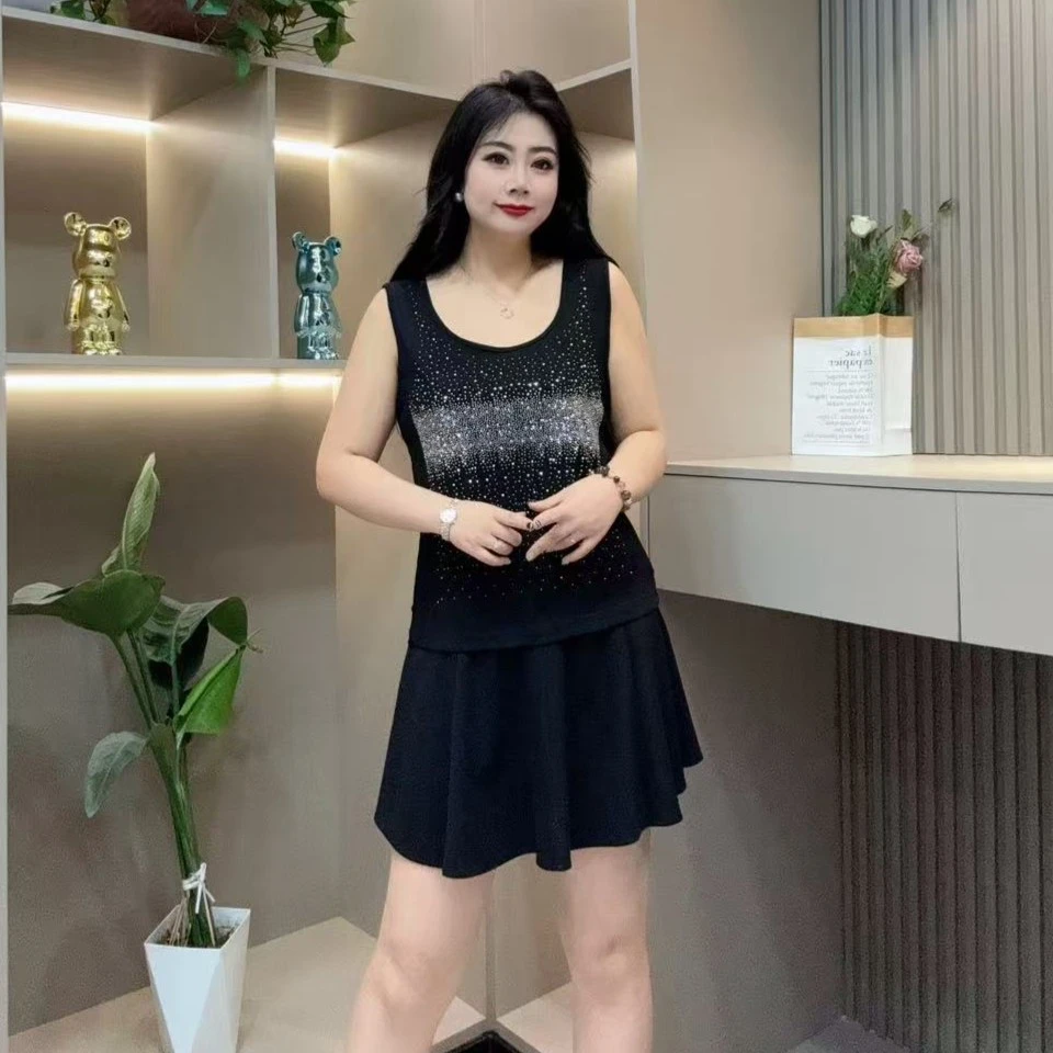 春季背心-酷 3471时尚亮闪潮流洋气休闲显瘦胖MM大码女装新款