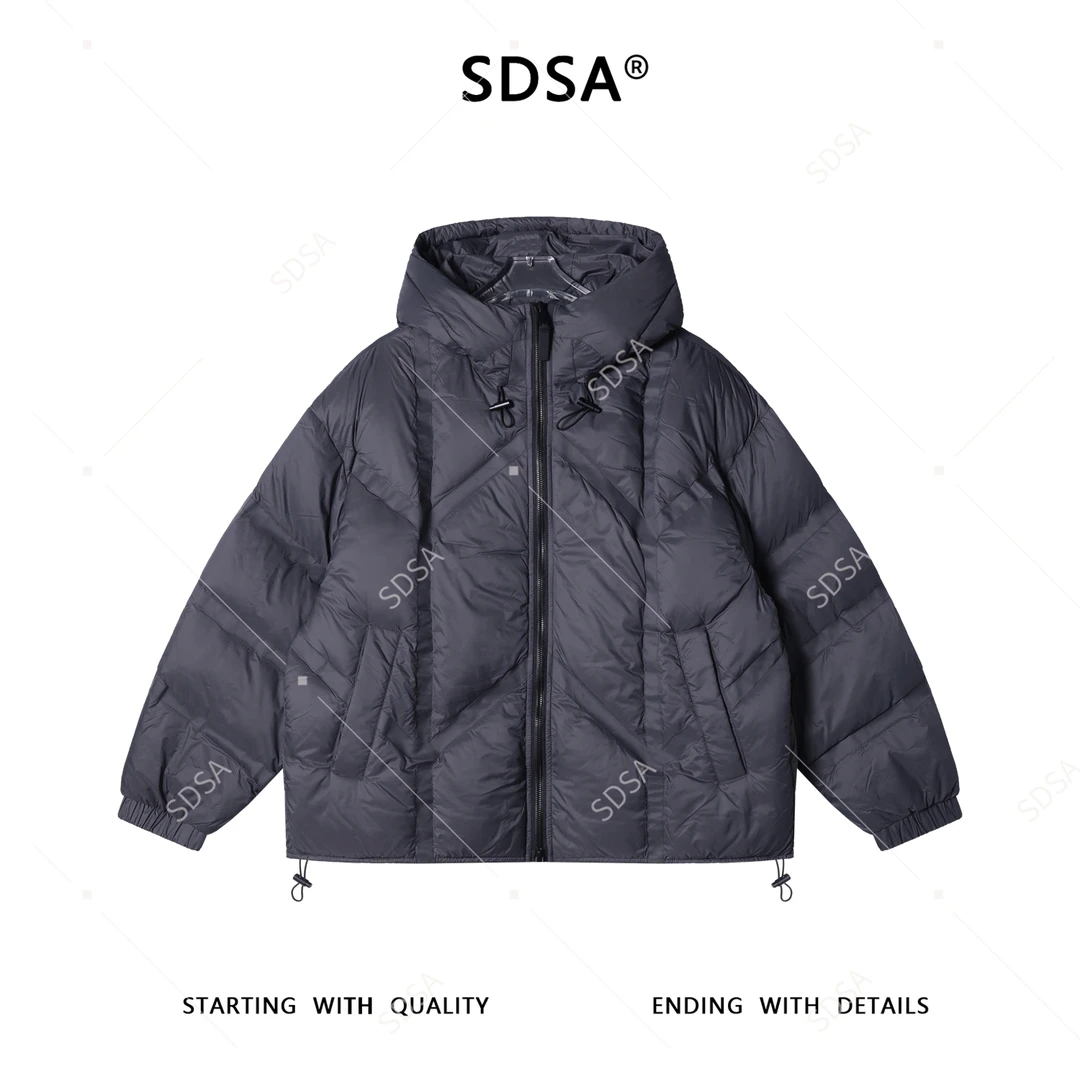 SDSA男士秋冬新款痞帅男装韩版连帽羽绒服时尚下摆松紧设计百搭