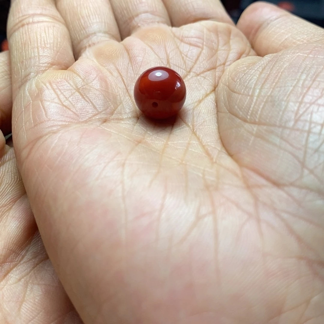 南红玛瑙单珠未镶嵌小**歌火焰纹单珠L0246 z