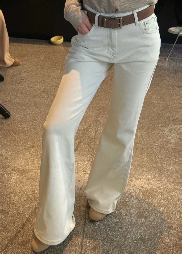 薇薇|老钱感杏色高腰微喇裤加绒万能好搭配显瘦不贴腿拖地裤66260