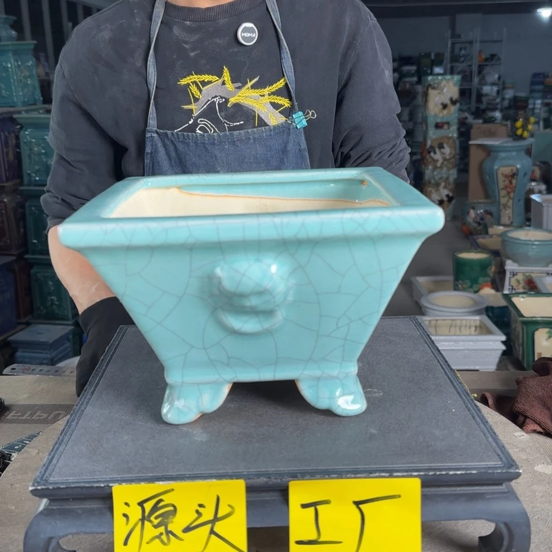 一风堂石湾花盆。缝隙