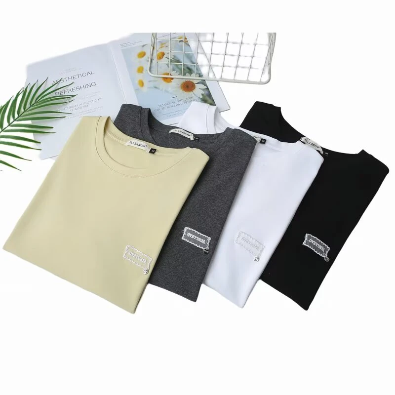 大码女装2025夏季胖mm200斤遮肉显瘦小标短袖T恤女洋气减龄上衣女