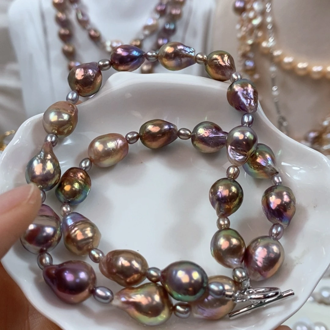 淡水珍珠银S925镶嵌颈饰