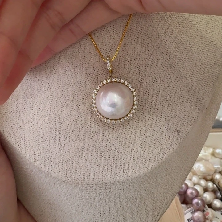 淡水珍珠银S925镶嵌颈饰15号