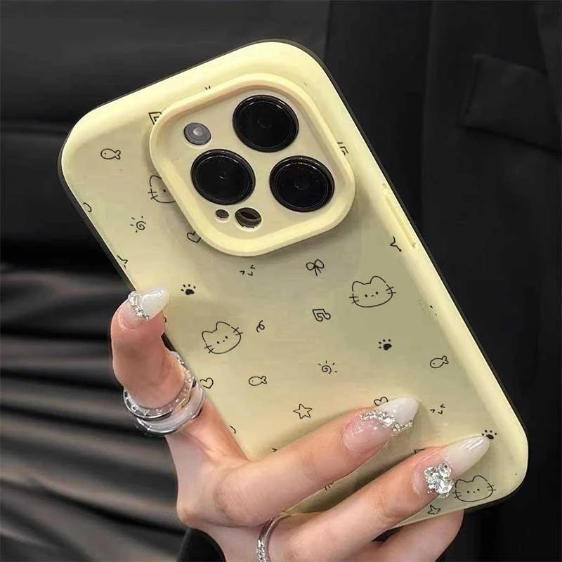 音乐小猫适用iPhone15/16promax精孔硅胶手机壳苹果14/13/12套11