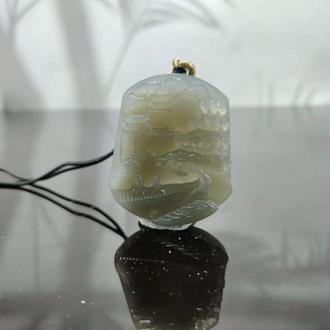 R和田玉山水吊坠0137