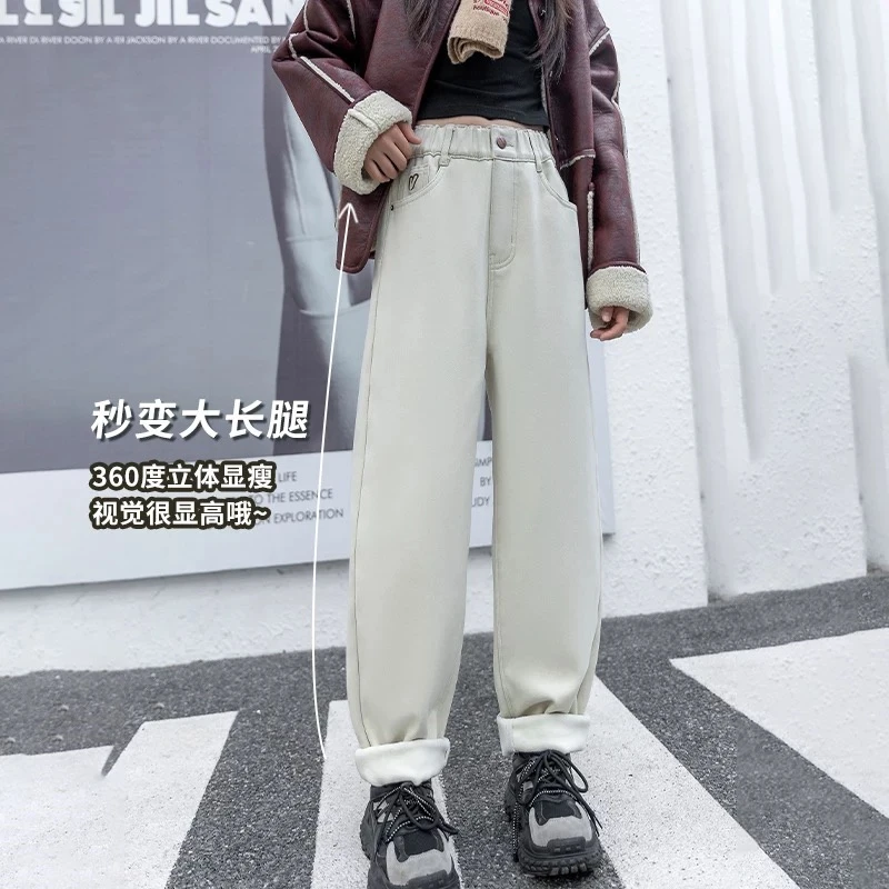 301【虎】大童亲子时尚加绒休闲裤-6476