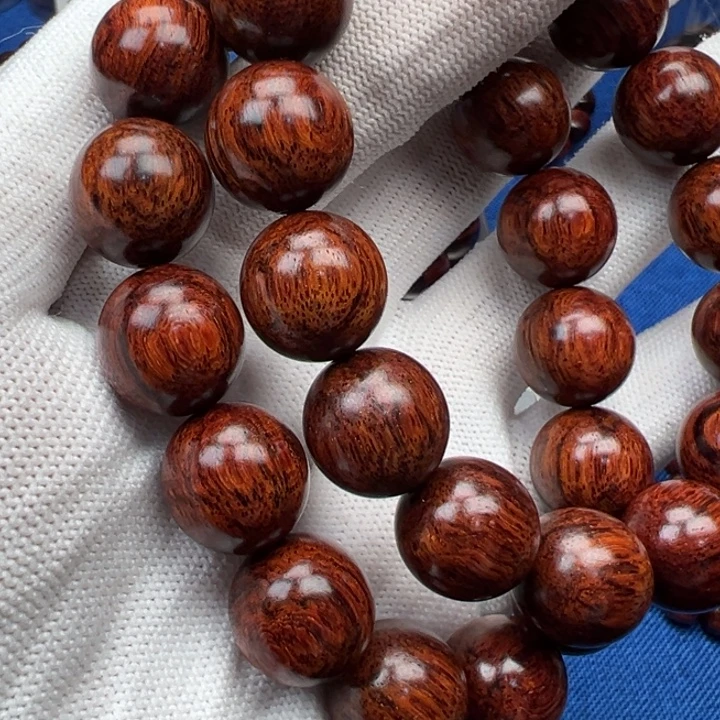 乄***〕花梨木类红降15圆珠芝麻点满油单圈