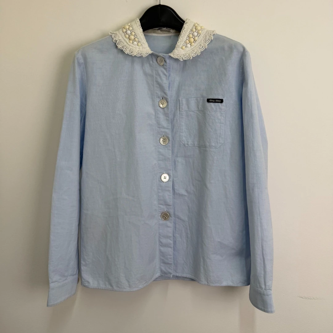 未使用 MIU MIU/缪缪 单排扣长袖衬衫 36码 csy122