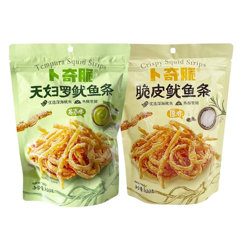 卜奇脆100g芥末原味鱿鱼条熟食原味鱿鱼丝零食休闲追剧解馋小吃