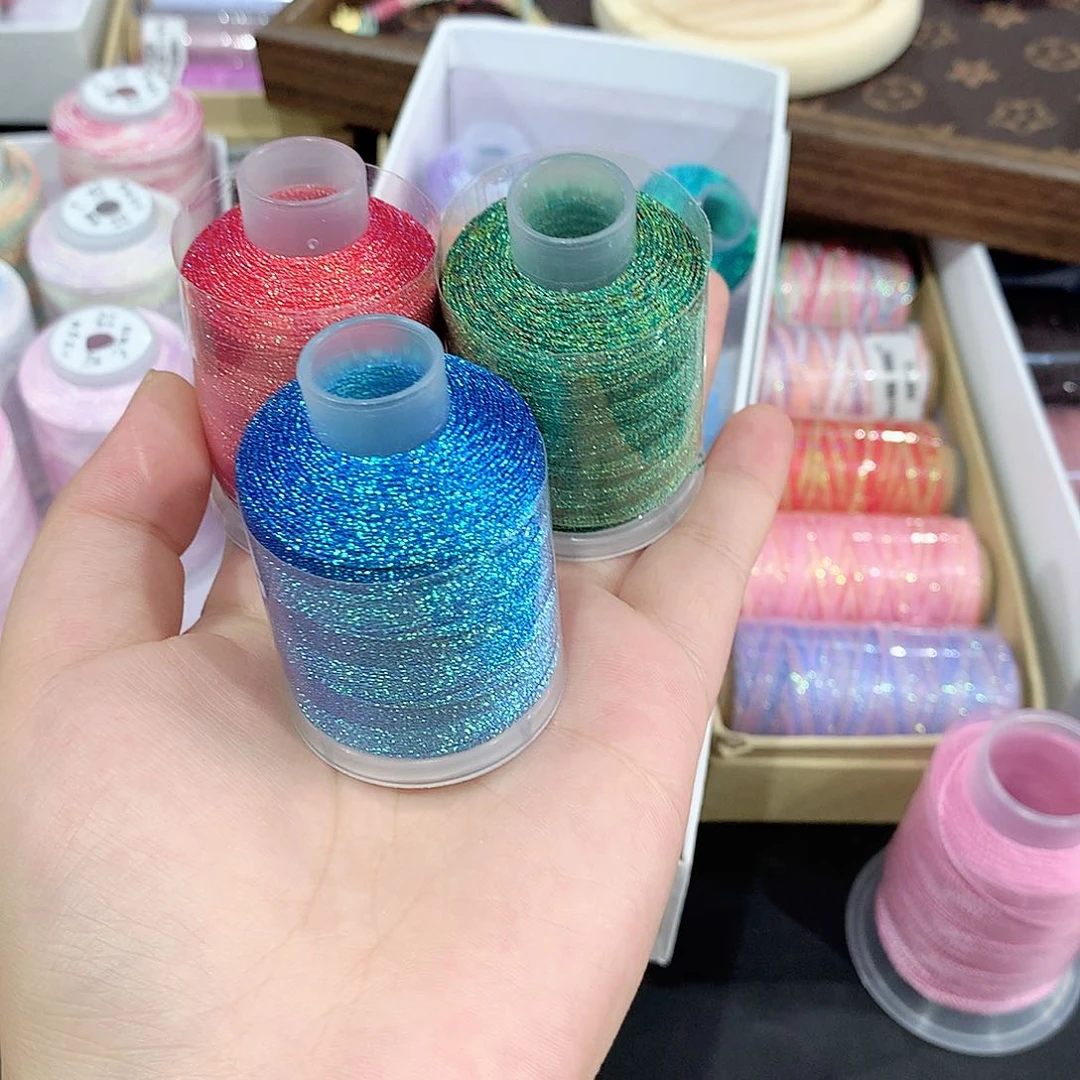 腈纶6股幻彩孔雀蓝、中国红、荷叶绿25克