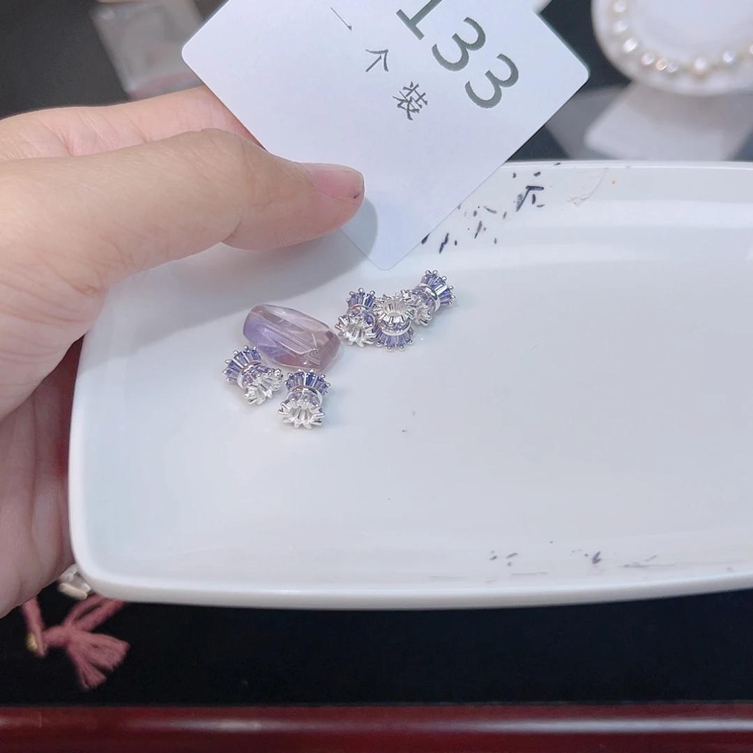 紫晶珠宝半成品银S925镶嵌133