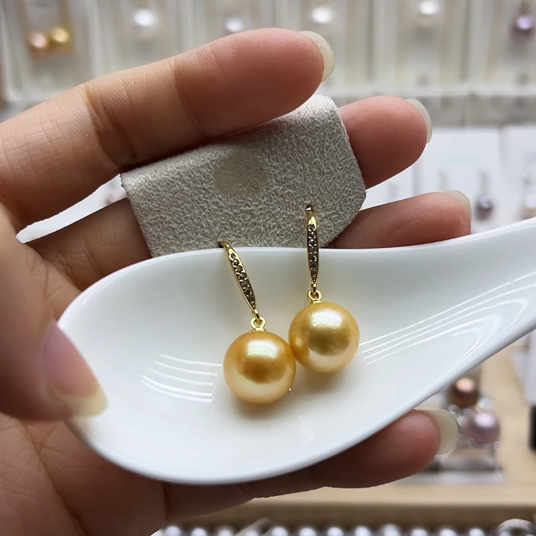 合金淡水珍珠耳饰11.2