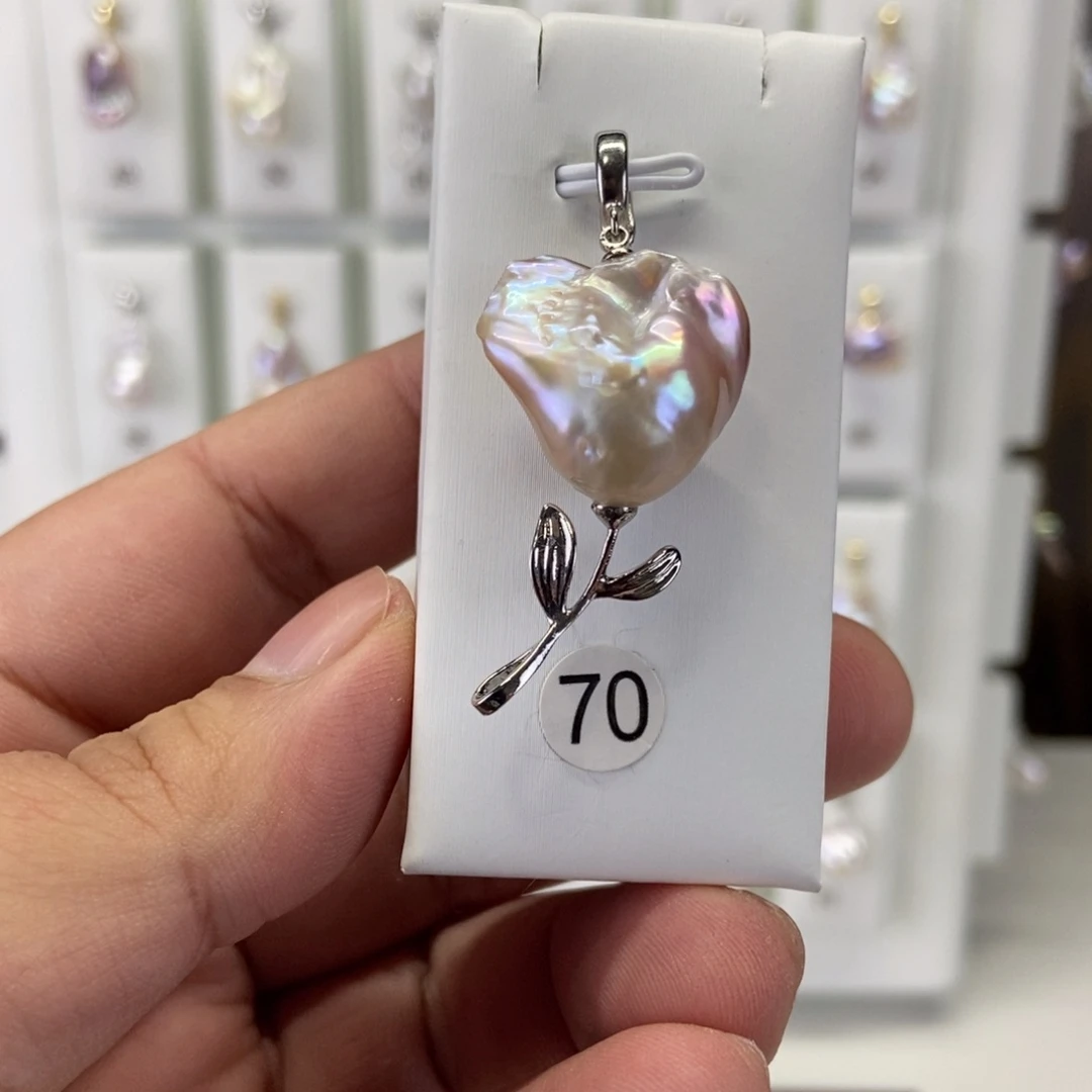 合金淡水珍珠吊坠(不含链)