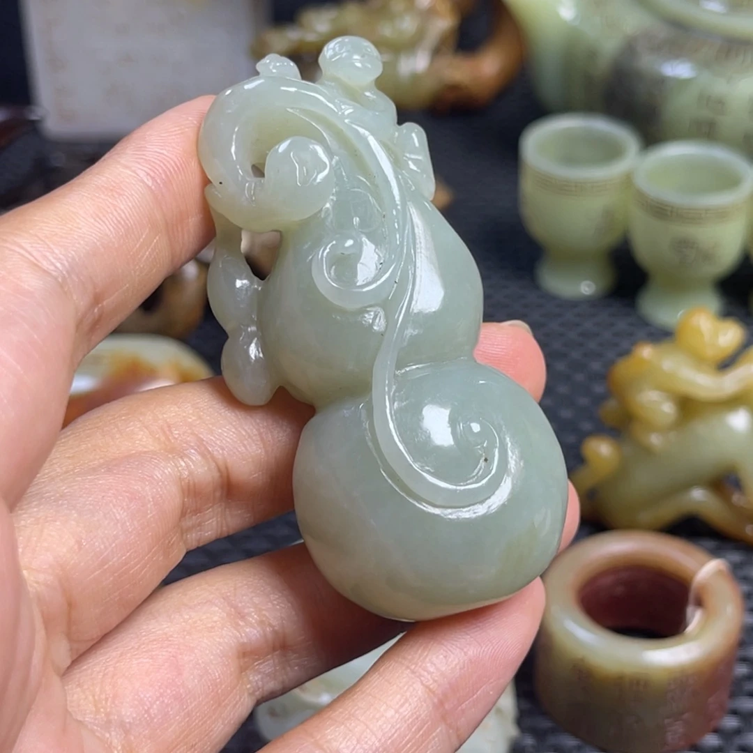 和田玉未镶嵌挂件道**然