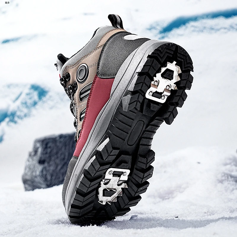 2024防滑鞋钉户外雪地冰爪神器登山冬季加热保暖鞋发热鞋暖脚神器
