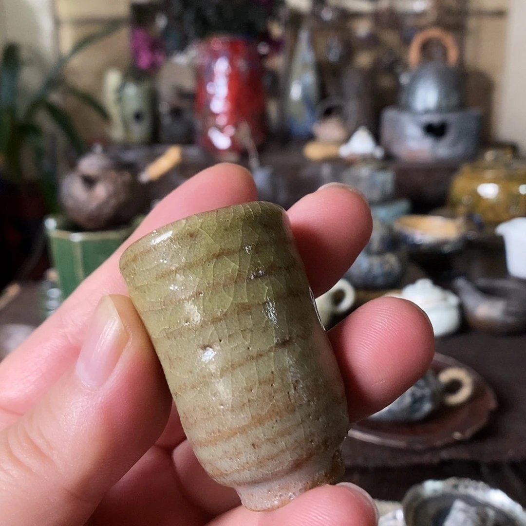 油***花手工制作柴烧茶具