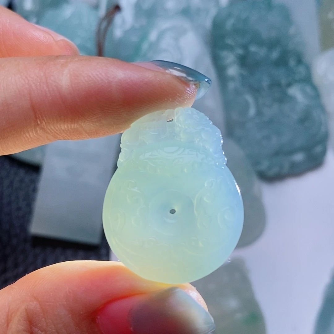 定制翡翠未镶嵌毛货付款后确认抛光