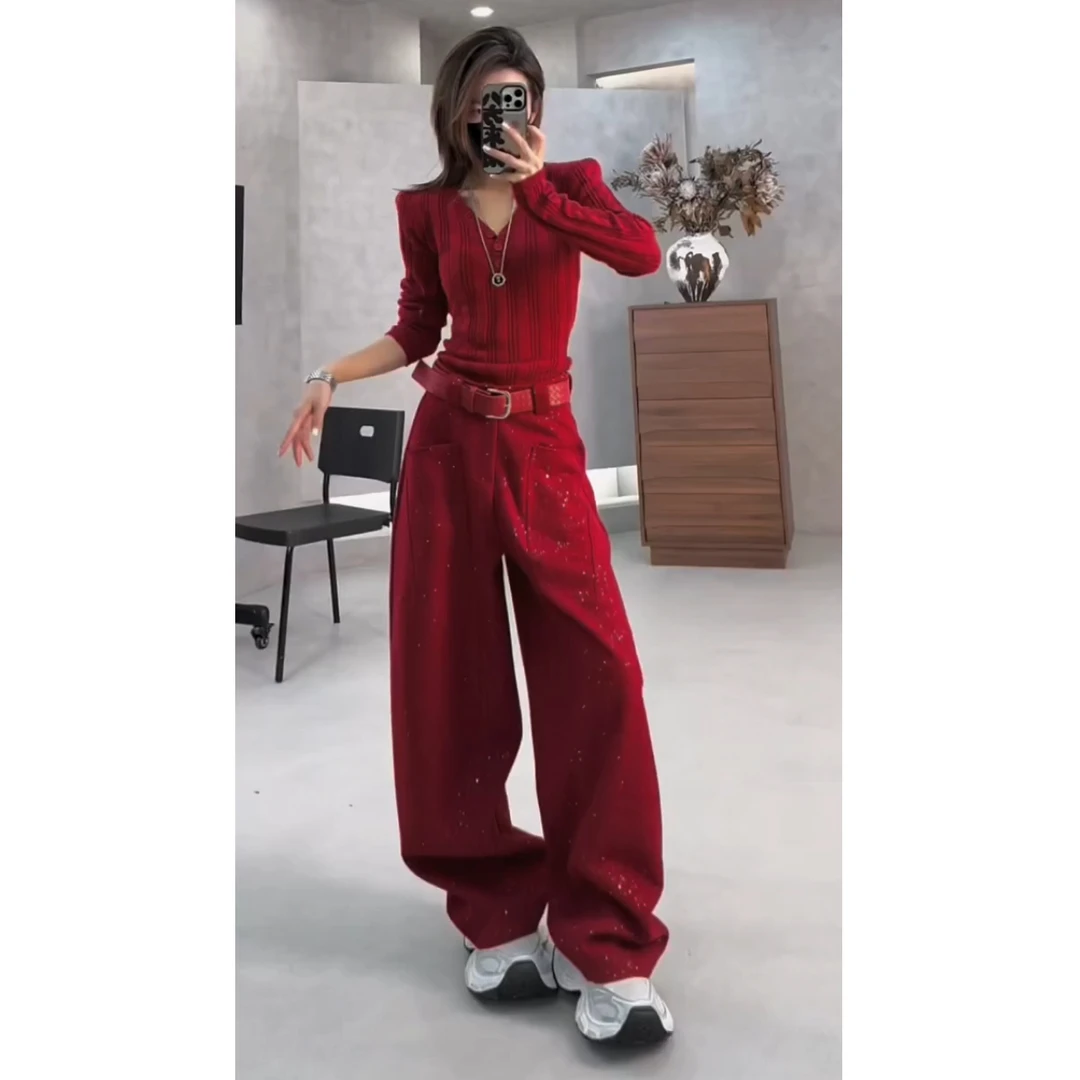 今年流行小众百搭休闲裤子女2025新款秋季时尚韩版时髦宽松阔腿裤